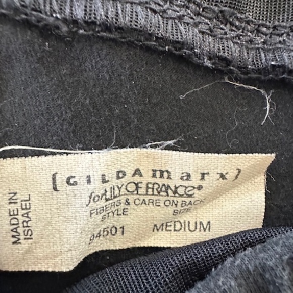 WOMEN'S GILDA MARX (FOR LILY OF FRANCE) BLACK LEGGINGS, SIZE: M,  MADE IN ISRAEL - Picture 4 of 5